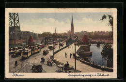 AK Rotterdam, Koninginnebrug Vanaf V. D. Takstraat, Strassenbahn  - Tranvía