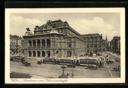 AK Wien I., Staatsoper Mit Kärntnerstrasse Und Strassenbahn  - Tram