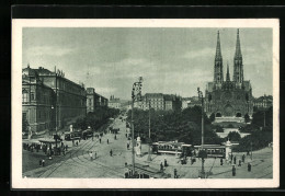 AK Wien I., Strassenbahnen Am Freiheitsplatz  - Strassenbahnen