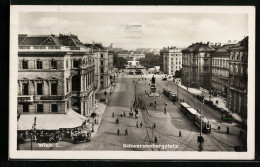 AK Wien, Schwarzenbergplatz Mit Strassenbahnen  - Tranvía