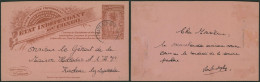 Congo Belge - EP Au Type N°16 (SBEP) Obl Simple Cercle "Bateau-Poste" (n° Illisible) > Kinchessa-Lez-Léopoldville - Enteros Postales