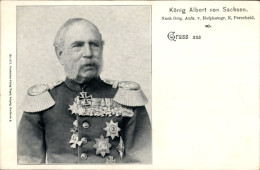 CPA Roi Albert Von Sachsen, Portrait In Uniform, Orden - Familias Reales