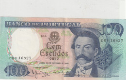 BANCO DE PORTUGAL  .  100 ESCUDOS . S. ANTONIO . 30-11-1965 .  N°  DHV 16827 . 2 SCANNES . BILLET EN BEL ETAT - Portugal