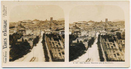 Photo Stéréoscopique 7,2x7,5cm Carte 17,2x8,9cm Vues D'Italie S. 121 - 956  PEROUSE. Panorama Pris De San Pietro* - Photos Stéréoscopiques