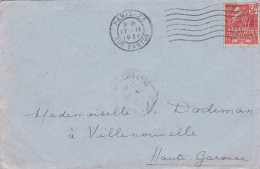 1931--lettre De PARIS 25 Pour VILLENOUVELLE-31 - Type Expo Coloniale, Cachet Mécanique Du  17-4-31 - 1921-1960: Modern Tijdperk