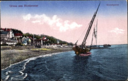 CPA Hamburg Altona Blankenese, Strand An Der Elbe, Segelboot - Other & Unclassified