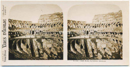 Photo Stéréoscopique 7,2x7,5cm Carte 17,2x8,9cm Vues D'Italie S. 123 - 1346 (2) ROME. Le Colisée. Intérieur* - Fotos Estereoscópicas