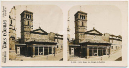 Photo Stéréoscopique 7,2x7,5cm Carte 17,2x8,9cm Vues D'Italie S. 123 - 1628 ROME. San Giorgio In Velabro* - Stereoscopic