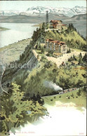 12066585 Uetliberg Zuerich Bergrestaurant Uto Kulm Eisenbahn Zuerichsee Alpenpan - Otros & Sin Clasificación