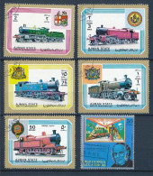 6 Timbres Oblitérés AJMAN, GUINEE EQUATORIALE,   XIII-15 Train Locomotive - Eisenbahnen