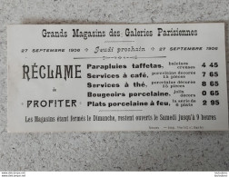 MEAUX  CARTON PUBLICITAIRE GRANDS MAGASINS DES GALERIES PARISIENNES  RUE SAINT NICOLAS  FORMAT 13X6.50 CM R1 - Meaux