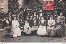 CARTE PHOTO  GROUPE DE PERSONNES AVEC CACHET DE DEPART GARE ST LAZARE - To Identify