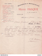 MARSEILLE 1918 HENRI FALQUE COMMISSION ET EXPORTATION R4 - 1900 – 1949