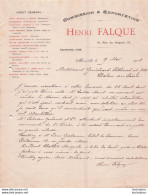 MARSEILLE 1918 HENRI FALQUE COMMISSION ET EXPORTATION R8 - 1900 – 1949