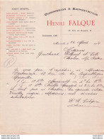 MARSEILLE 1918 HENRI FALQUE COMMISSION ET EXPORTATION R12 - 1900 – 1949