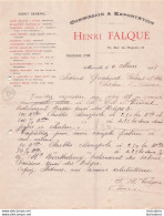 MARSEILLE 1918 HENRI FALQUE COMMISSION ET EXPORTATION R15 - 1900 – 1949