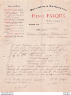 MARSEILLE 1918 HENRI FALQUE COMMISSION ET EXPORTATION R24 - 1900 – 1949