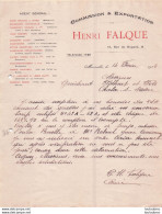 MARSEILLE 1918 HENRI FALQUE COMMISSION ET EXPORTATION R17 - 1900 – 1949