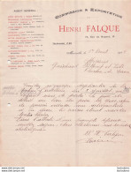 MARSEILLE 1918 HENRI FALQUE COMMISSION ET EXPORTATION R29 - 1900 – 1949