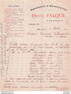 MARSEILLE 1918 HENRI FALQUE COMMISSION ET EXPORTATION R25 - 1900 – 1949