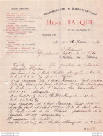 MARSEILLE 1918 HENRI FALQUE COMMISSION ET EXPORTATION R34 - 1900 – 1949