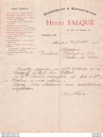 MARSEILLE 1918 HENRI FALQUE COMMISSION ET EXPORTATION R30 - 1900 – 1949