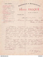 MARSEILLE 1918 HENRI FALQUE COMMISSION ET EXPORTATION R32 - 1900 – 1949