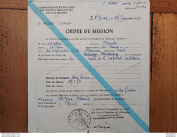 ORDRE DE MISSION COMMANDEMENT EN CHEF DES FORCES FRANCAISES EN ALLEMAGNE 1953 CACHET C.C.F.F.A. 41e COMPAGNIE - Dokumente