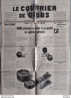 JOURNAL LE COURRIER DE GIBBS 08/1932  ORGANE MENSUEL INFORMATIONS COMMERCIALES 4 PAGES  FORMAT 55X38CM - Werbung