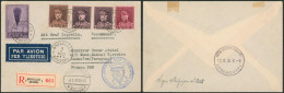 N°319 X2, 321, 324 Et 355 Sur Lettre Par Avion En Recommandé "Mit Graf Zeppelin" De Bruxelles > Asuncion (Paraguay) - Storia Postale