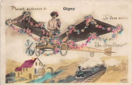 39-GIGNY- PLANANT AU-DESSUS DE GIGNY JE VOUS ENVOIE UN SOUVENIR - Otros & Sin Clasificación