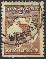 AUSTRALIA 1929 KGV 6d Chestnut Die IIB SG107 Used - Usados