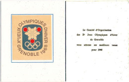 Carte De Vœux Du COJO Pour 1968 Des X° Jeux Olympiques D'Hiver De Grenoble 1968 Olympic Games 68 - Altri & Non Classificati