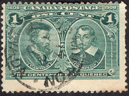 CANADA 1908 KEDVII 1c Blue-Green SG189 Used - Oblitérés