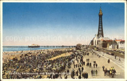 11774858 Blackpool Central Promenade And Sands Tower Valentine's Post Card Black - Other & Unclassified