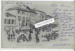 64 SAINT JEAN PIED DE PORT LE MARCHE 1902  ANIMATION    BEAU PLAN - Saint Jean Pied De Port