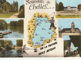 *** 77  ***     Souvenir De CHELLES  Ou La Friture Vous Attend -- TTB Timbrée  - Chelles