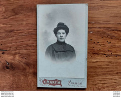 PHOTO CDV  FEMME PHOTO E. MARTIN FISMES - Alte (vor 1900)