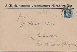 Patentkochherd, Zentralheizungsfabrik Nürnberg Nach Geutenreuth - Storia Postale