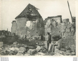 BATIMENT EN RUINES APRES BOMBARDEMENT GRANDE PHOTO ARGENTIQUE PREMIERE GUERRE WW1  18 X 13 CM Ref25 - War, Military