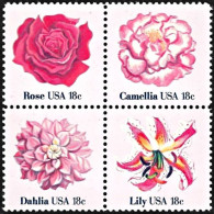 USA 1981, Flowers - Block Of 4 V. MNH - Andere & Zonder Classificatie