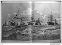 Les Torpilleurs Et L´escadre De La Méditerranée - Pendant Le Coup De Vent - Page Original - 1884 - Historische Dokumente