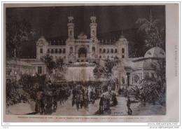 Exposition Internationale De Nice - Palais De L´exposition éclairé à La Lumière électrique - Page Original 1884 -  - Historische Dokumente