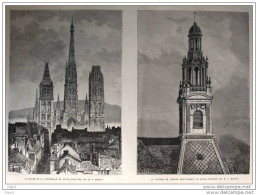 Cathédrale De Rouen - Page Original  - 1884 - Historical Documents