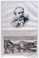 Espagne - La Catastrophe Du Pont D´Alcudia Sur La Ligne De Ciudad Réal - Page Original 1884 - Historical Documents