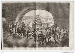 Paris Pittoresque - Le Dessous De La Cascade Du Trocadéro Pendant Les Grandes Chaleurs - Page Original -  1884 - Historical Documents