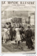 La Grève Des Cochers De L´Urbaine - à La Porte Du Depôt De La Rue Des Fourneaux  - Page Original 1884 - Historische Dokumente