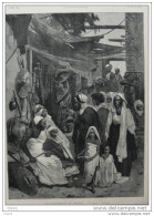 Les Evenements Du Soudan - Un Bazar A Assouan - Page Original - Alte Seite 1884 - Historische Dokumente