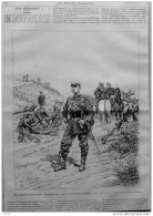 Les Grandes Manoeuvres - Chasseurs à Pied - Après Le Combat -  Page Original - 1884 - Documents Historiques