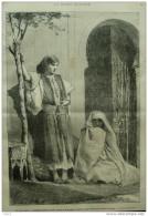 Femmes Marocaines (dessin De M. Benjamin Constant) -  Page Original - 1884 - Documents Historiques